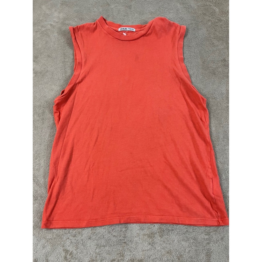 Agolde Tank Top Women's Size M Orange Cotton Round Neck Sleeveless GOOD